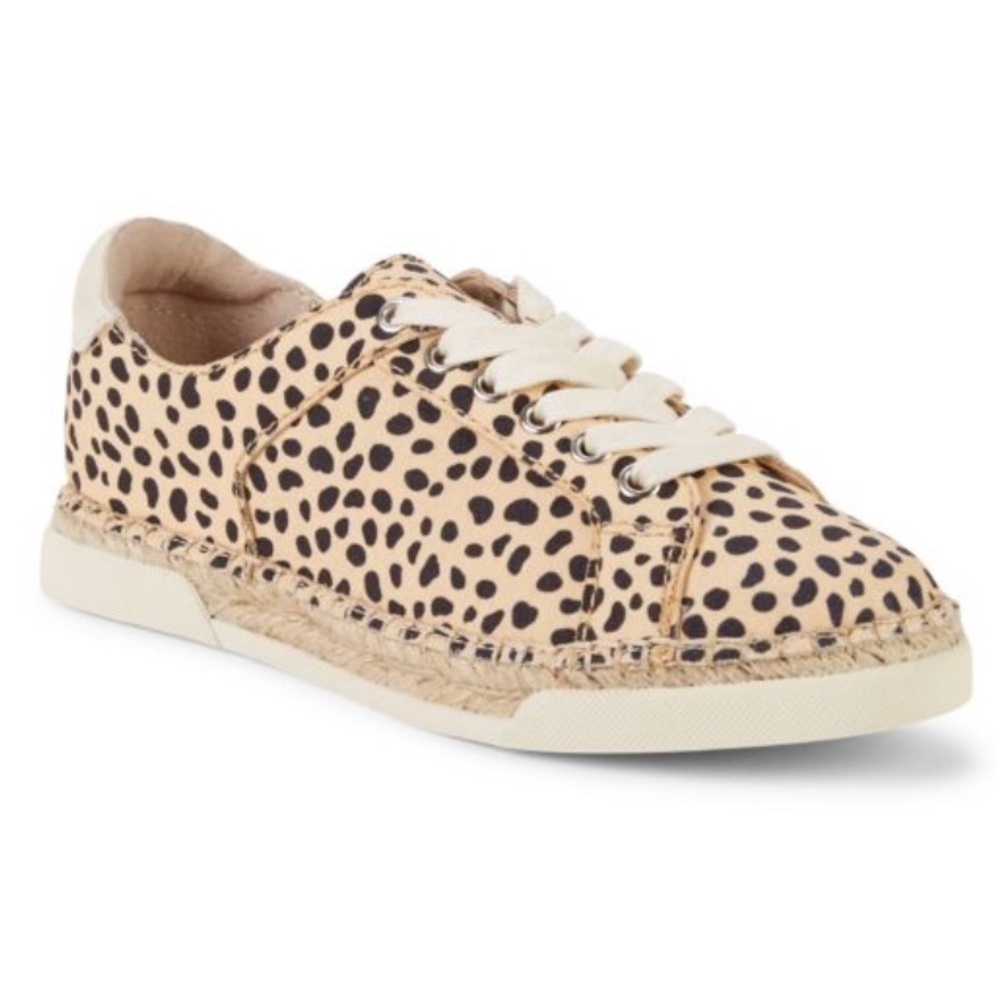 Dolce Vita Morris Tan and Black Leopard Print Canvas Espadrille Sneakers 7.5 - Picture 1 of 9